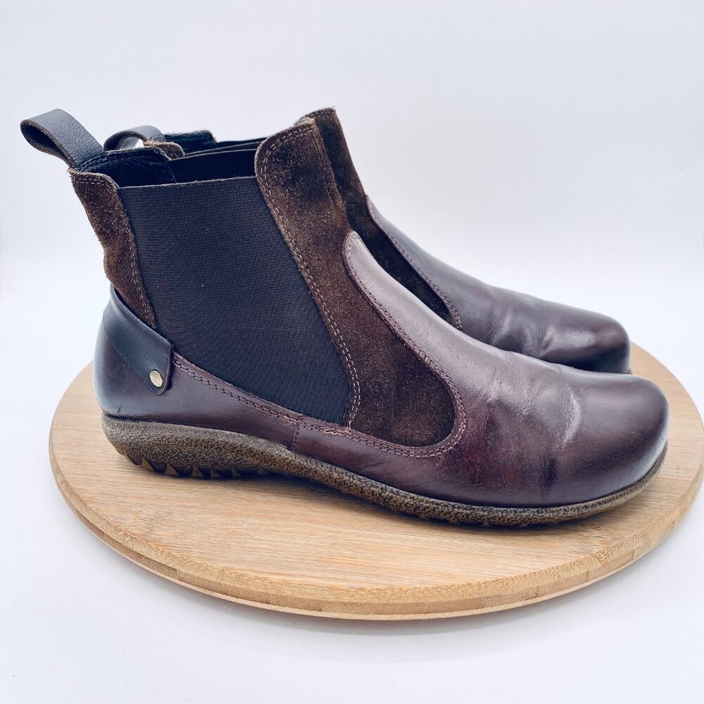 Naot Boots Womens 7.5 38 Brown Leather Ankle Chelsea Konini Cottage Comfort - Picture 6 of 11
